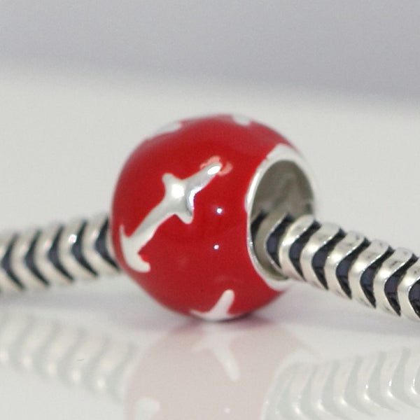 1pc 925 Sterling Silver Sagittarius Zodiac Sign Bead Charm Red Enamel, Compatible with Pandora All Other Charm Bracelets, EC59