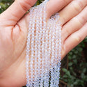500pcs Creative Club Faceted Bicone Crystal Glass Beads, White Opal, 4mm (0.16 Inch) Small Tiny, Hole ID 0.9mm, CCB434