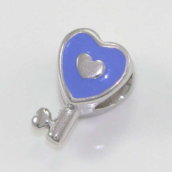 1pc Solid 925 Sterling Silver Key To Love CharmBead, Compatible with Pandora All Other Charm Bracelet, EC493