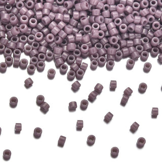 30g Miyuki Delica 11/0 Seed Beads, Opaque Glazed Luster Mauve DB265