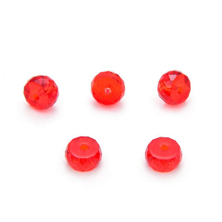 25pcs Adabele Austrian Faceted Heishi Rondelle Crystal Beads, Light Siam Red, 8x4mm, Hole ID 1mm, SSV-806