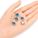 10pcs Grade A September Sapphire Blue Birthstone Links, Stainless Steel, Tarnish Resistant, 10mm, CCP36-9