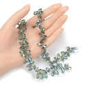 200pcs Creative Club Faceted Teardrop Briolette Crystal Glass Beads, Pendant Drop, Peridot Shimmer, 12x6mm, Hole ID 1mm, CCT2-36
