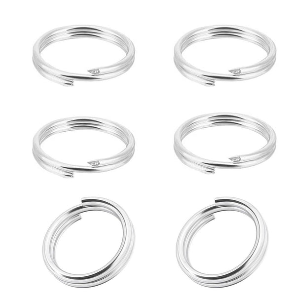 20pcs 925 Sterling Silver Split Jump Rings, 0.7mm/21 Gauge, Size Selections: 5mm/6mm/7mm/8mm/10mm/12mm
