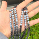 Grade A Natural Black Hematite Gemstone Star Beads, 15 Inch/1 Strand, 8mm, Hole ID 1mm, GFC-G1