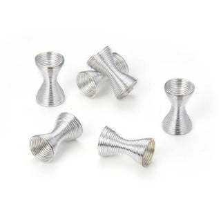 100pcs Large Hole Double Side Wire Coil Spring Beads, Sterling Silver Plated Brass, 11x7mm, Hole ID 5mm, CF113-1