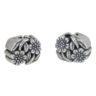 Solid 925 Sterling Silver Flower Bead Charm, Compatible with Pandora All Other Charm Bracelet