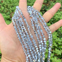 200pcs Creative Club Faceted Flat Bicone Rondelle Crystal Glass Beads #5305, Crystal Silver Shade, 6x4mm Small, Hole ID 1mm, CC3R632