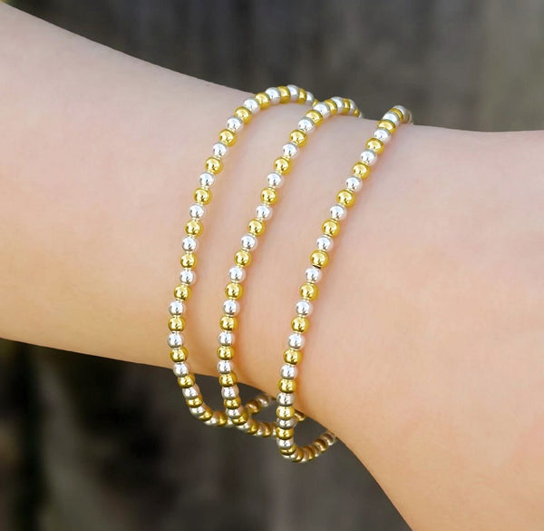 50pcs Real 1/20 14K Gold Filled Seamless Tiny Small Round Beads, 3mm, Hole ID 1mm, JK2-A3