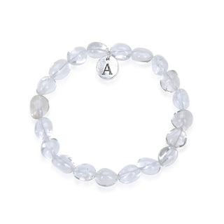 1 Strand Stretch Natural Clear Crystal White Quartz Free Form Gemstone Bracelet, 7-10mm Beads, Length Selections: 7 inch/7.5 inch