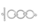 1 Set 925 Sterling Silver Adjustable Toggle Clasps, 3 Rings T-Bar Jewelry Closure, SS375-1
