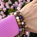 1 Strand Stretch Natural Mookaite Jasper Beaded Gemstone Bracelet, 8mm Bead, Length Selections: 7 inch/7.5 inch/8 inch/8.5 inch