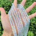200pcs Creative Club Faceted Round Crystal Glass Beads, Crystal AB, 6mm (0.24 inch), Hole ID 1mm, CC2R602