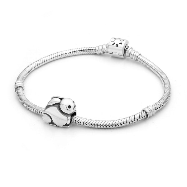 1pc Solid 925 Sterling Silver Easter Rabbit Bunny Bead, Compatible with Pandora All Other Charm Bracelets, EC2-H1