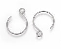 100pcs 316 Stainless Steel Round Hoop Earring Hooks (12mm/15mm/20mm)