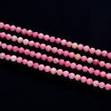 Natural Pink Rhodochrosite Gemstone Tiny Small Faceted Round Beads, 3mm, Hole ID 0.6mm, 15 Inch/1 Strand, GK3-13