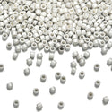 7.5g Miyuki Delica 11/0 Seed Beads, Opaque Matte Silver Plated DB551F
