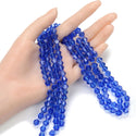 200pcs Creative Club Faceted Bicone Crystal Glass Beads, Sapphire Blue blue, 8mm (0.31 Inch), Hole ID 1.1mm, CCB813
