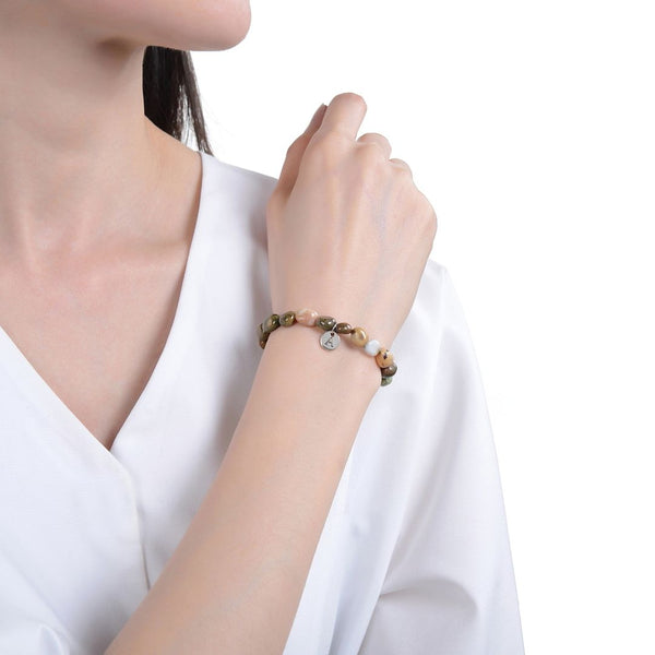 1 Strand Stretch Natural Multi-color Ocean Jasper Free Form Gemstone Bracelet, 5-8mm Small Beads, Length Selections: 7 inch/7.5 inch