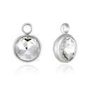 10pcs Grade A April Crystal Clear Birthstone Charm Drops, Stainless Steel, Tarnish Resistant, 6mm, CCP32-4