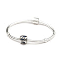 1pc Real 925 Sterling Silver Heart Bead, September Birthstone Charm Cubic Zirconia CZ Blue Sapphire Gemstone, Compatible with Pandora all Other Charm Bracelets, EC614