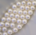 4pcs Natural AAAA Grade High Luster Half Drilled Round Pearls Beads, White Cultured Freshwater Pearls, 7-8mm, Hole ID 0.9mm, PH4-78