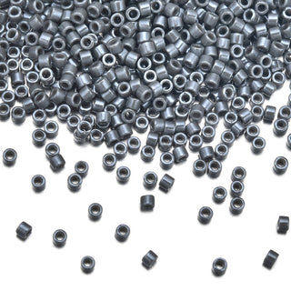 30g Miyuki Delica 11/0 Seed Beads, Opaque Glazed Smoke Luster DB268-1