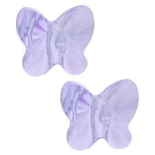 20pcs Creative Club Butterfly Crystal Glass Beads #5754, Center Drilled, Light Violet June Birthstone, 10mm, Hole ID 1mm, CCBF-4