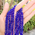 250pcs Creative Club Faceted Bicone Crystal Glass Beads, Cobalt Blue, 6mm (0.24 Inch), Hole ID 1mm, CCB625