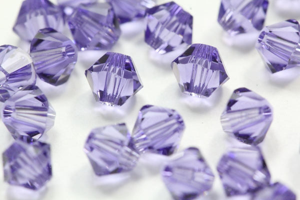 50pcs Adabele Austrian Faceted Bicone Crystal Beads #5301, Tanzanite (Purple), Size Selections: 6mm/8mm/10mm