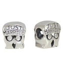 Solid 925 Sterling Silver Husband Wife Oneness Charm Just Married Bead Charm