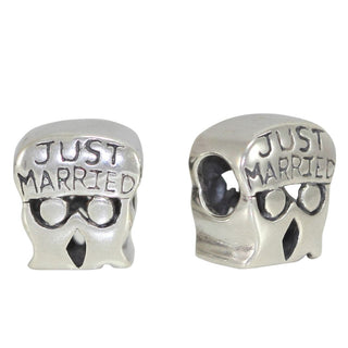 Solid 925 Sterling Silver Husband Wife Oneness Charm Just Married Bead Charm