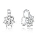 1pc 925 Sterling Silver 14mm Flower Pinch Bail, Pendant Clasp, Tarnish Resistant Rhodium Plated, Cubic Zirconia CZ, SS43
