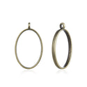 20pcs Open Back Oval Bezel Blanks, Pendant Base, Large Resin Mold, Tarnish Resistant Antique Bronze, 39x23mm, CF287-3