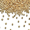 7.5g Miyuki Delica 11/0 Seed Beads, Opaque 24Kt Gold Plated DB31