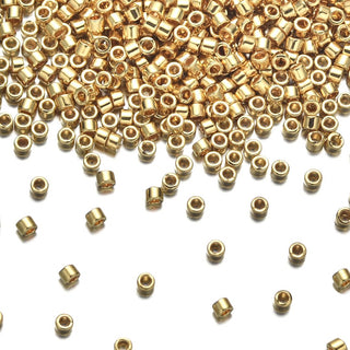 30g Miyuki Delica 11/0 Seed Beads, Opaque 24Kt Gold Plated DB31