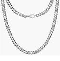 5pcs 304 Stainless Steel 5mm Diamond-Cut Cuban Curb Chain Necklaces (18 Inch/20 Inch/22 Inch)