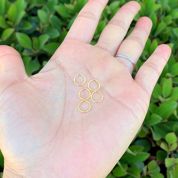 20pcs 925 Sterling Silver Open Jump Rings, Real 18K Yellow Gold Plated, 0.8mm/20 Gauge, Size Selections: 4/6/8/10/12mm