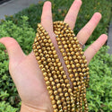 200pcs Creative Club Faceted Round Crystal Glass Beads, Gold Aurum, 6mm (0.24 inch), Hole ID 1mm, CC2R633