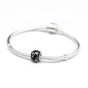 1pc 925 Sterling Silver Capricorn Zodiac Sign Bead Charm Black Enamel, Compatible with Pandora All Other Charm Bracelets, EC69