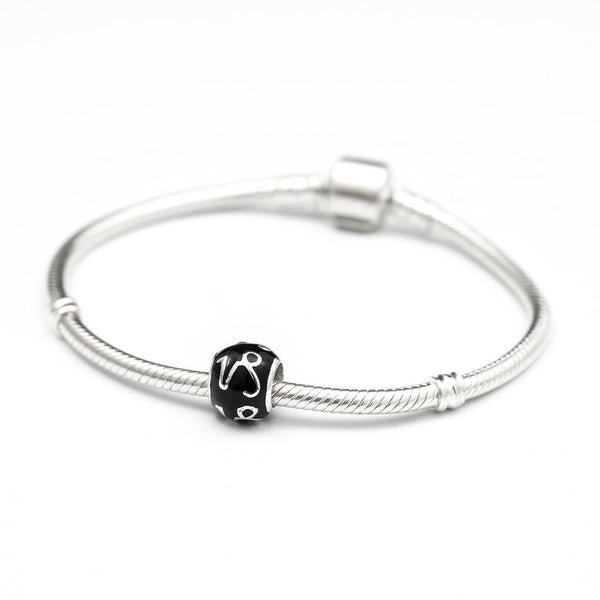 1pc 925 Sterling Silver Capricorn Zodiac Sign Bead Charm Black Enamel, Compatible with Pandora All Other Charm Bracelets, EC69