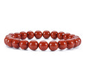 1 Strand Stretch Natural Grade A Red Jasper Beaded Gemstone Bracelet, 8mm Bead, Length Selections: 7 inch/7.5 inch/8 inch/8.5 inch