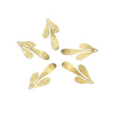 10pcs 36mm Large 3-Petal Leaf Drop Pendants, Tarnish Resistant, 18K Yellow Gold Plated Brushed Brass, BF-B5