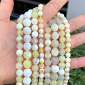 Natural Faceted Yellow Fire Agate Gemstone Round Beads, 15 Inch/1 Strand, Size Selections: 4mm/6mm/8mm/10mm