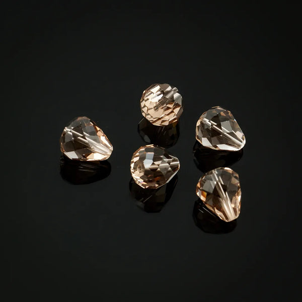 24pcs Adabele Austrian Faceted Teardrop Crystal Beads #5500, Silver Champagne, 12mm x 10mm, Hole ID 1.2mm, SST-1229