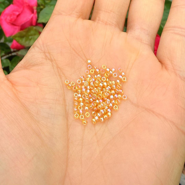 25g Miyuki Rocaille 11/0 Round Seed Beads Rainbow Light Topaz RR-251