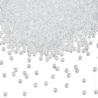 50g Miyuki Rocaille 15/0 Seed Beads Translucent Luster Crystal Clear RR-160