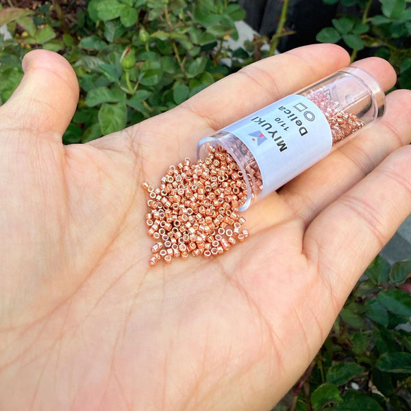 7.5g Miyuki Delica 11/0 Seed Beads, Opaque Galvanized Muscat DB434
