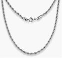5pcs 304 Stainless Steel 3mm Diamond-Cut Braided Rope Chain Necklaces (18 Inch/20 Inch/22 Inch)
