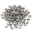 100pcs 304 Grade Stainless Steel Crimp Bead Knot Covers, Crimp End Caps, Size Selections: 3mm/4mm/5mm/6mm